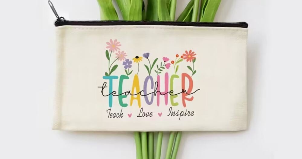 Teacher-Themed Appreciation Zipper Pouch Makeup & Toiletry Bags for Organizing